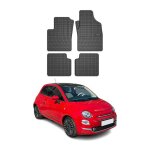 Tapis de sol pour fiat 500 2007 - 2020 caoutchouc noir