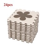 Tapis de sol en mousse pour enfant she puzzle - 24 pi�ces - 32 cm x 32 cm x 09 cm - beige et marron