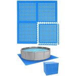 Tapis de sol pour piscine ronde - eyepower - 52 dalles de protection eva 62 x 62 cm - bleu Tapis de sol pour piscine ronde - eyepower - 52 dalles de protection eva 62 x 62 cm - bleu