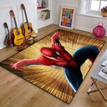 Tapis de sol spiderman pour enfants - nvy - 5285 - enfant - 100x150cm - antid�rapant