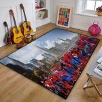 Tapis de sol spiderman pour enfants - nvy - 5301 - enfant - 100x150cm - antid�rapant