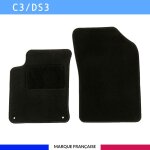 Tapis de sol voiture - sur mesure pour citroen / ds c3 / ds3 (11 / 2009 - 07 / 2019) - antid�rapant - ...