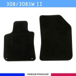 Tapis de sol voiture - sur mesure pour peugeot 308 / 308 sw (09 / 2007 - 08 / 2013) - antid�rapant - ...