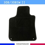 Tapis de sol voiture - sur mesure pour peugeot 308 / 308 sw (09 / 2007 - 08 / 2013) - antid�rapant - ...