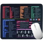 Tapis souris raccourcis excel 25x30cm bords antid�rapants cousus pour pc bureau noir �ducatif