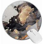 Tapis de souris rond marbrure dencre tapis de souris en caoutchouc antidrapant bureau ordinateur portable ...