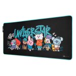 Tapis de souris xxl - bt21 - led rvb - surface haute densit� - rev�tement imperm�able - antid�rapant