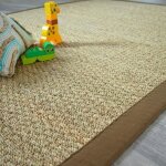 Tapis jonc de mer - varana panama - ganse coton brun - 120 x 170 cm