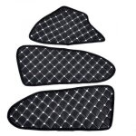 Tapis de tableau de bord + panneaux de porte int�rieurs de camion - noirs avec couture blanche pour mercedes ...