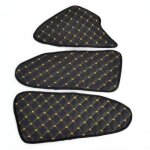 Tapis de tableau de bord + panneaux de porte int�rieurs de camion - noirs avec couture jaune pour mercedes ...