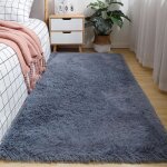 Tapis ultra - doux antid�rapant en caoutchouc mousse � m�moire de forme gris fonc� 60x200 cm