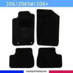Tapis de voiture - sur mesure pour 206 / 206 sw / 206 + (1998 - 2013) - 4 pi�ces - tapis de sol antid�rapant ...