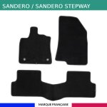 Tapis de voiture - sur mesure pour sandero / stepway (ds 01 / 2021) - 3 pices - tapis de sol antidrapant ...