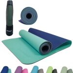 Tapis de yoga - fitness - schildkrt - 180 x 61 cm - 4 mm - sac inclus - vert / bleu