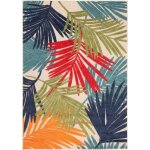 Tapiso patio tapis intérieur extérieur bleu vert rouge orange feuilles résistant sisal 200x300 cm Tapiso patio tapis intérieur extérieur bleu vert rouge orange feuilles résistant sisal 200x300 cm