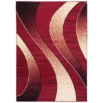 Tapiso tapis salon poil court dream rouge vagues 100% polypropylène intérieur 120x170 cm Tapiso tapis salon poil court dream rouge vagues 100% polypropylène intérieur 120x170 cm