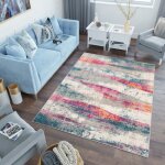 Tapiso tapis salon poils ras lazur bleu rose gris jaune abstrait polypropylène intérieur 160x220 cm Tapiso tapis salon poils ras lazur bleu rose gris jaune abstrait polypropylène intérieur 160x220 cm