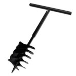 Tarire de sol - keenso - modle 92428 - acier noir - longueur 1 m - diamtre spirale 200 mm
