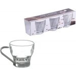 Lot de 3 tasses espresso - 8 cl - verre et m�tal