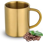 Tasse � caf� - inox - 400ml - isol�e � double paroi - incassable - pour camping et ext�rieur