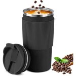 Tasse  caf isotherme - amoune - 450 ml - acier inoxydable - anti - fuite - conservation temprature ...