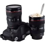 Tasse  caf mug motif en forme dobjectif dun appareil photo