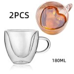Tasse à café - verre double paroi - 180ml - isolation thermique - design contemporain - transparent Tasse à café - verre double paroi - 180ml - isolation thermique - design contemporain - transparent