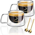Tasse � caf� - verres � espresso - double paroi - verre borosilicate - 200ml - 2 pcs