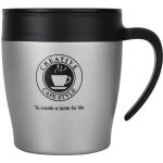 Tasse  caf - xuy - mug isotherme en acier inoxydable - couleur argent - cylindrique - adulte