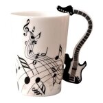 Tasse en céramique tasse à café instrument mug cadeau créatif guitare noire 1 Tasse en céramique tasse à café instrument mug cadeau créatif guitare noire 1