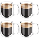 Tasse double paroi - zgeer - 4pcs - verre transparent - 250 ml - design contemporain