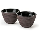 Tasses à thé - bredemeijer - lot de 2 - fonte émaillée - couleur aubergine - 100 ml Tasses à thé - bredemeijer - lot de 2 - fonte émaillée - couleur aubergine - 100 ml