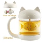 Tasse de th� avec infuseur 250 ml verre mug tasse de caf� bouteille deau infuseur filtre joli couvercle ...