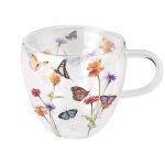 Tasse  th en verre double paroi jardin des papillons 200 ml