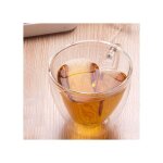Tasse � th� en verre � double paroi - mlbq - 240 ml - forme de coeur - verre borosilicate - r�sistant ...