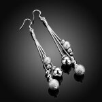 Boucles doreilles - charm fashion - tassel goutte - argent - 10cm - cration haute qualit