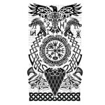 Tatouages �ph�m�res art tribal viking 14x30cm noir