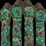 Tatouage �ph�m�re enfant - trahoo - 12 feuilles - super h�ros - lumineux - �tanche - dur�e 2 - 5 jours ...