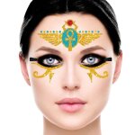 Tatouages �ph�m�res - or - d�guisement d�esse �gyptienne - paillet� - adulte - femme