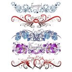 Tatouage �ph�m�re - plaque de 5 tattoos - tatribal 5 couleur : multicouleur