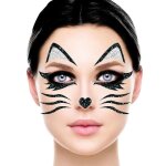 Tatouages �ph�m�res - guirca - chat paillet� - noir - 20cm - mixte