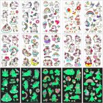 Tatouage licorne enfant fille 10 feuilles tatouage temporaire tatouage enfant garcon fille etanche tatouage ...