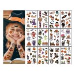 Tatouages temporaires - non toxique - 12 feuilles - halloween - facile  appliquer - impermable