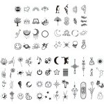 Tatouages temporaires - trahoo - 77 styles - imperm�able - noir - facile � appliquer - pour femmes et ...