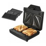 Taurus ? appareil � sandwich miami legend 900w 3 plaques (sandwich grill gaufre) chauffage rapide poign�e ...