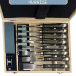 Tbest ciseau � bois avec manche en noyer noir ensemble de ciseaux � bois 8 pi�ces pour outils de travail ...