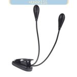 Tbest lampe de pupitre lampe noire � clipser 2 bras doubles 4 led lampe flexible pour pupitre de musique ...