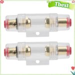 Tbest porte - fusible 2pcs car agu holder w / 60a 80a fuseholder pour 4 6 8 8 wire de calibre 12?24v ...