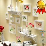 Td� cadre photo pele mele mural multiple blanc a poser personnalisable bois naturel d�corer peindre enfant ...