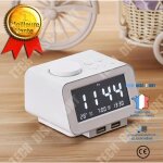Td® radio réveil fm Écran lcd à luminosité réglable avec chargeur de téléphone double usb - blanc Td® radio réveil fm Écran lcd à luminosité réglable avec chargeur de téléphone double usb - blanc
